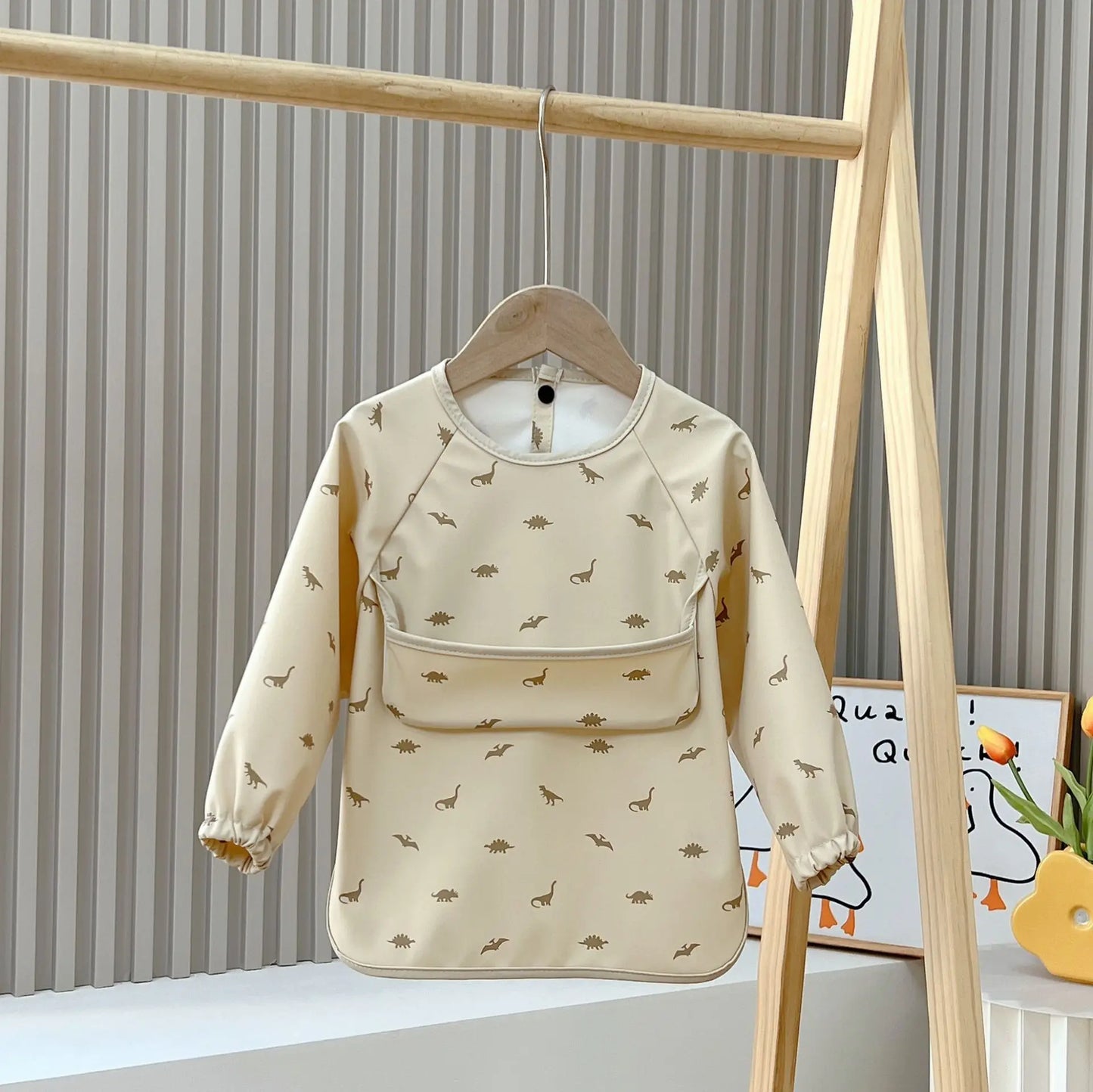 Cute Baby Bibs Toddler Baberos Bavoir Waterproof Long Sleeve Apron Cartoon Animals Children Feeding Smock Bib Baby Stuff 0-5Y