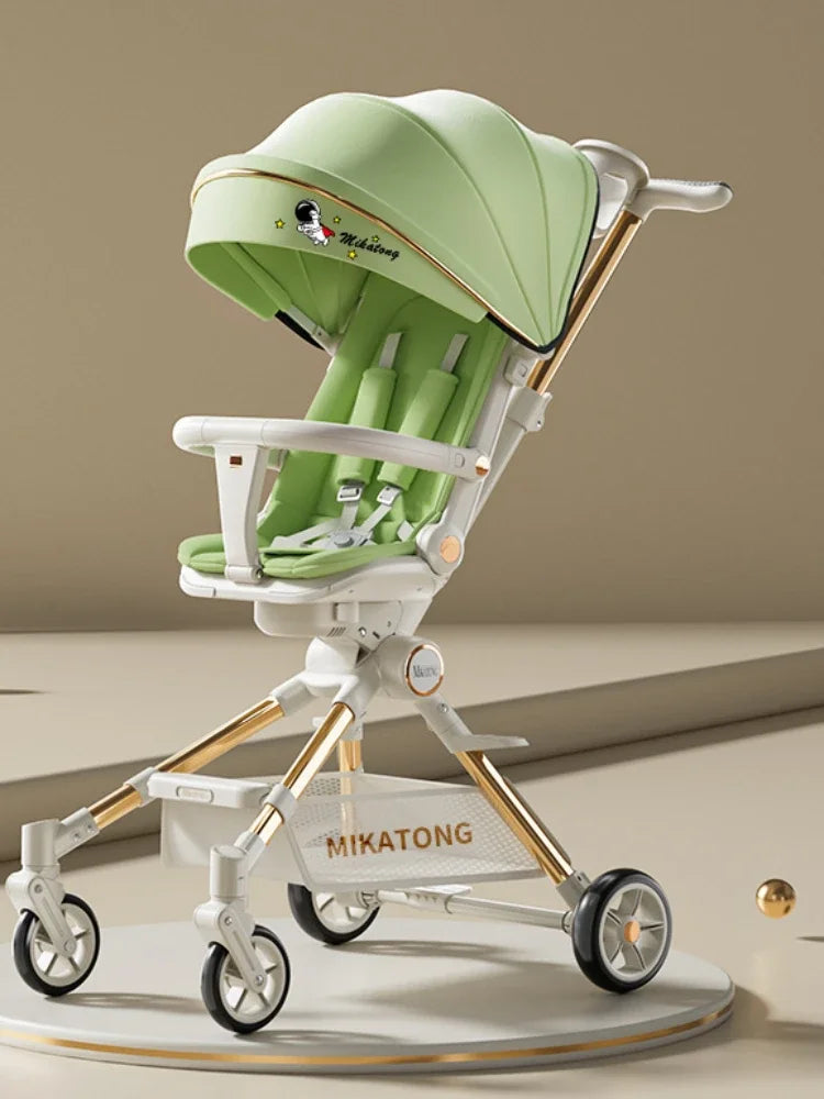 Lightweight High-view Baby Stroller Seat Can Be Rotated,Backrest Can Be Adjusted,Push Rod Can Be Adjusted Portable Baby Stroller