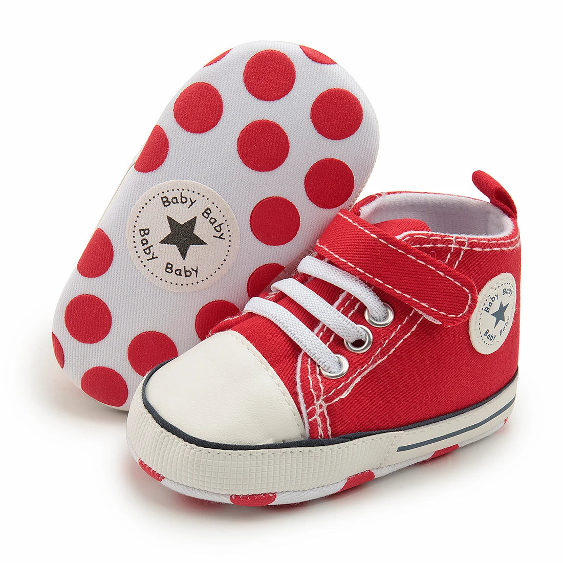 High Tops Baby Soccer First Walkers Classic Canvas Casual Sneakers Cotton Soft Anti-slip Sole Fashion Versatile Sports Style