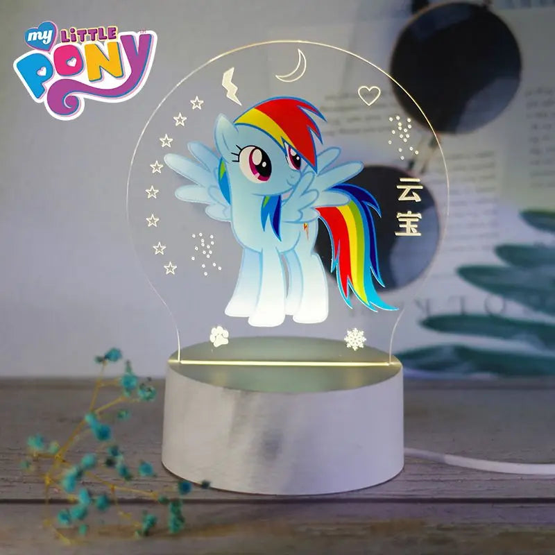 Hasbro My Little Pony Cartoon Pinkie Pie Twilight Sparkle Rainbow Dash Cartoon Anime Night Light Cute Children's Table Lamp Gift