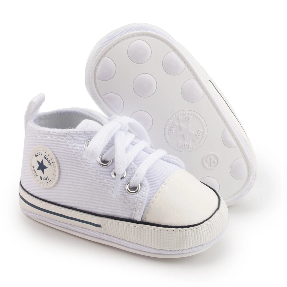 High Tops Baby Soccer First Walkers Classic Canvas Casual Sneakers Cotton Soft Anti-slip Sole Fashion Versatile Sports Style