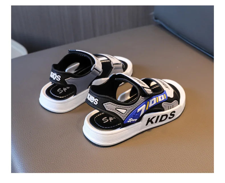 2025 New Arrival Kids' Sandals - Korean Style Super Cute Cartoon Soft-Sole Outdoor Anti-Slip Sandals with Velcro for Boys