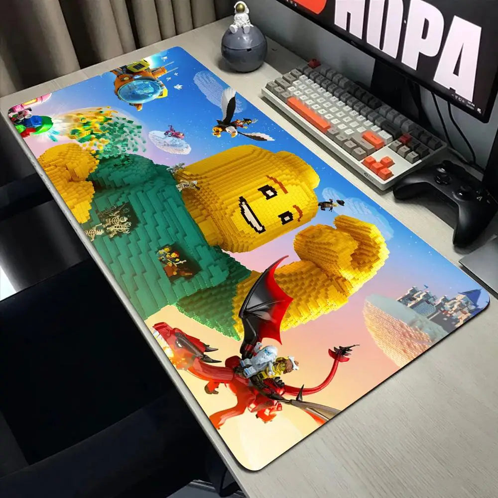 Large Mouse Pad Design-Legos Desk Mouse Pad Cute HD Desk Pad Extended Gaming Keyboard Mats Large XXL Gamer Mousepad 90x40