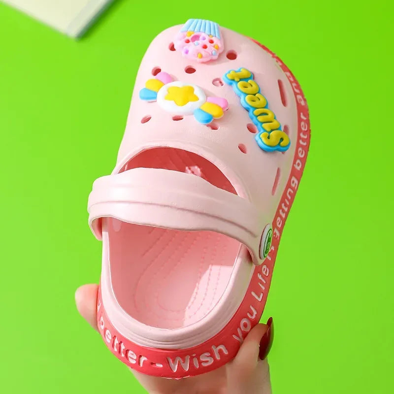 Summer Children Garden Slippers Shoes Boys&Girls Beach Sandal Kids Lightweight Breathable Cute Cartoon Slip Baby Slippers