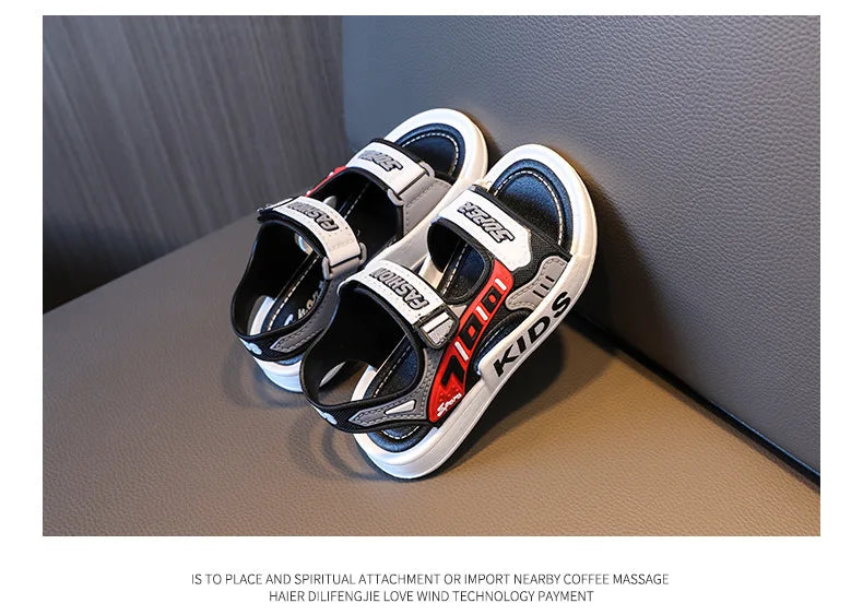 2025 New Arrival Kids' Sandals - Korean Style Super Cute Cartoon Soft-Sole Outdoor Anti-Slip Sandals with Velcro for Boys