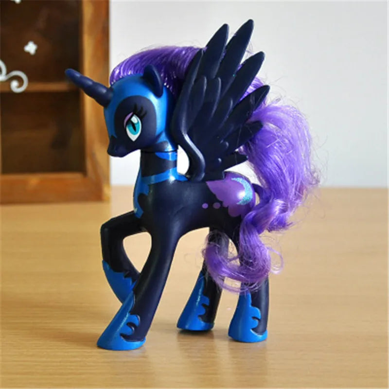 Rainbow Horse Model Doll Toy Rainbow Sprint Unicorn 14CM Unicorn Mini Horse Ornaments Cartoon Animal Princess For Girl Gift