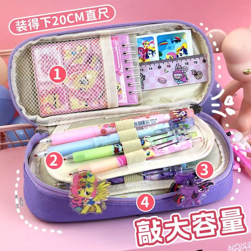 My Little Pony Twilight Sparkle Pinkie Pie Rainbow Dash Cartoon Cute Large Capacity Portable Stationery Box Password Pencil Box