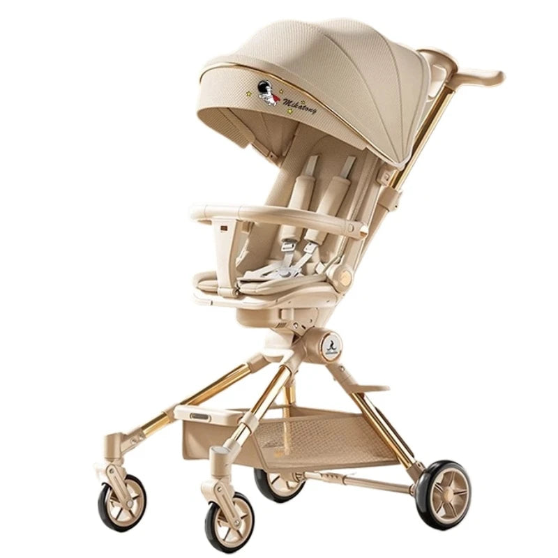 Lightweight High-view Baby Stroller Seat Can Be Rotated,Backrest Can Be Adjusted,Push Rod Can Be Adjusted Portable Baby Stroller
