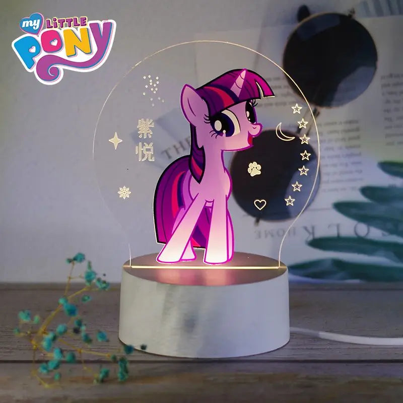 Hasbro My Little Pony Cartoon Pinkie Pie Twilight Sparkle Rainbow Dash Cartoon Anime Night Light Cute Children's Table Lamp Gift