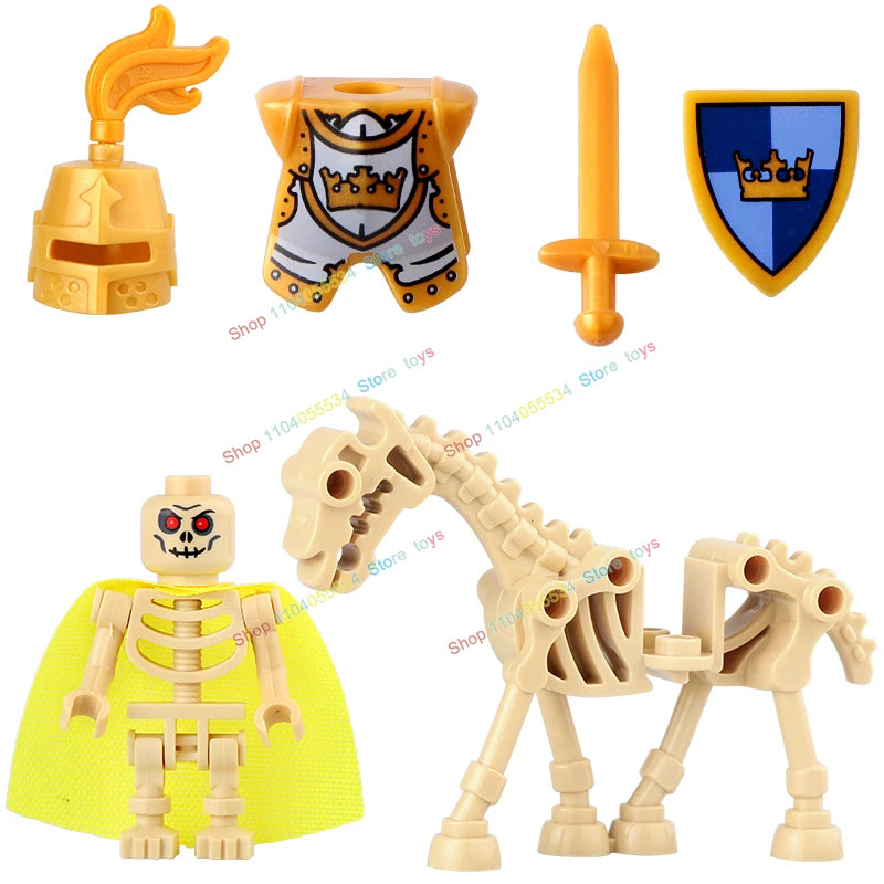 AX9815 AX9816 Medieval Knight Skeleton Knight Shield Spear Armor Building Block bricks Weapons Accessories Puzzle Toys