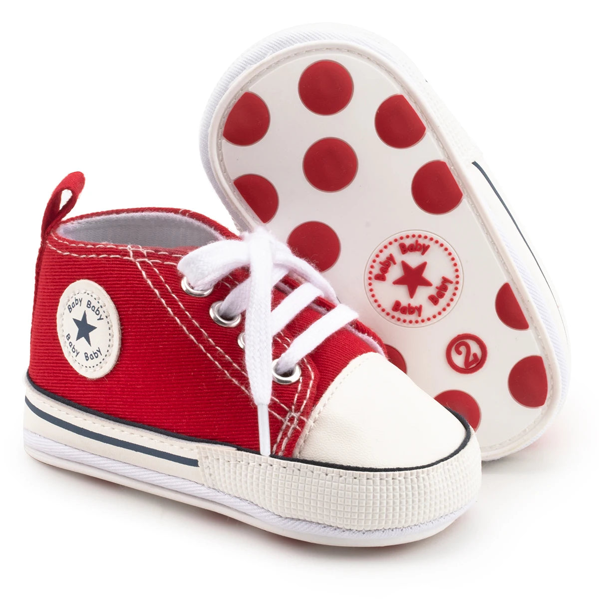High Tops Baby Soccer First Walkers Classic Canvas Casual Sneakers Cotton Soft Anti-slip Sole Fashion Versatile Sports Style