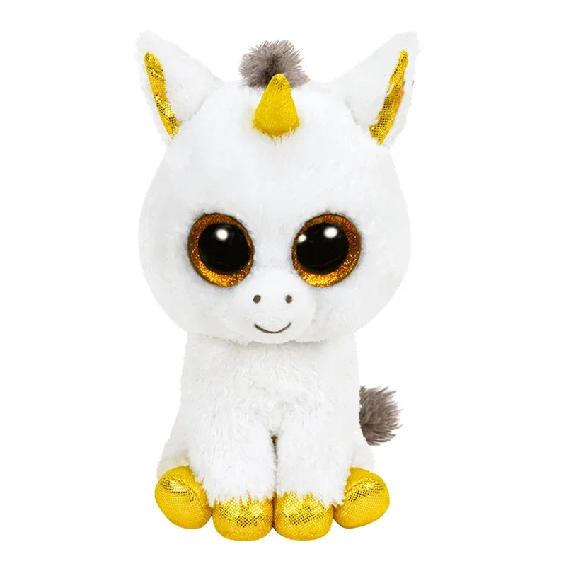 Ty Beanie Big Eyes Plush Animal Toy Unicorn Dolls Penguin Dog Owl Giraffe Ladybug Kangaroo Koala Cat Kids Christmas Gift 15cm