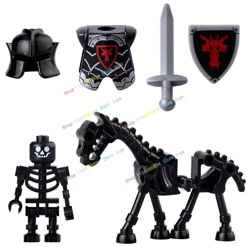 AX9815 AX9816 Medieval Knight Skeleton Knight Shield Spear Armor Building Block bricks Weapons Accessories Puzzle Toys