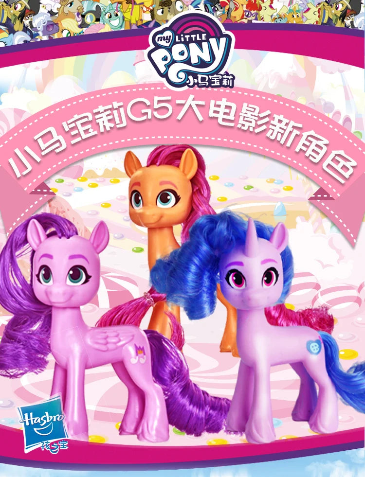 Hasbro My Little Pony G5 The Movie Pipp Izzy Sunny Dolls Long Haired with Comb Pony Model Girls Play House Toys Birthday Gifts