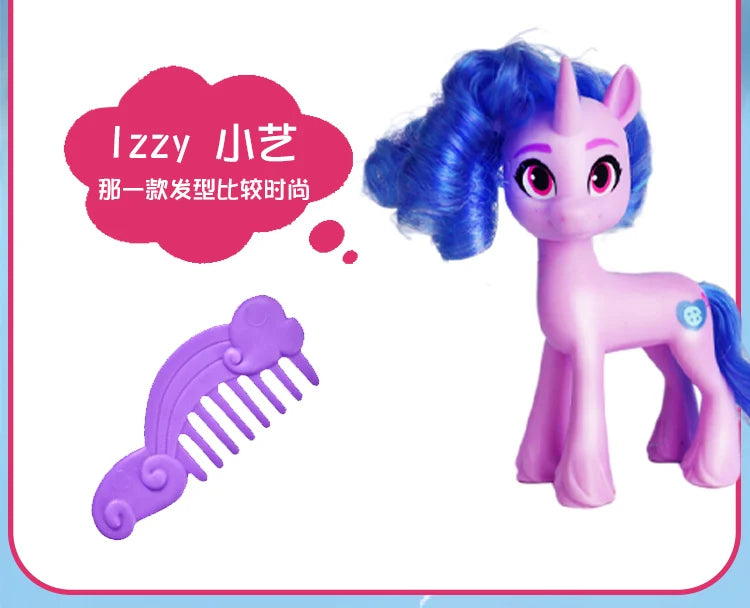 Hasbro My Little Pony G5 The Movie Pipp Izzy Sunny Dolls Long Haired with Comb Pony Model Girls Play House Toys Birthday Gifts