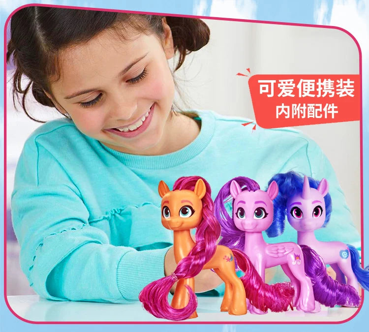 Hasbro My Little Pony G5 The Movie Pipp Izzy Sunny Dolls Long Haired with Comb Pony Model Girls Play House Toys Birthday Gifts