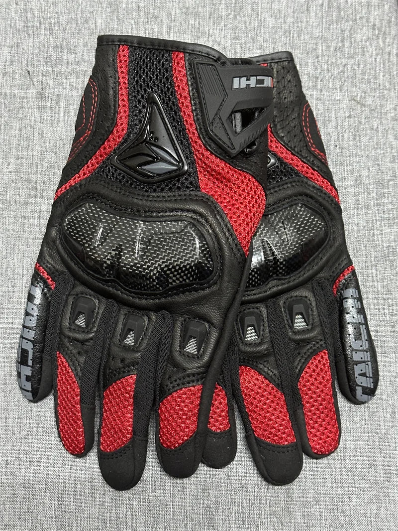 Motorcycle Gloves Genuine Leather Men's Motocross Racing Gloves RST390 391 Gloves Spring Autumn Touch Screen Guantes Moto