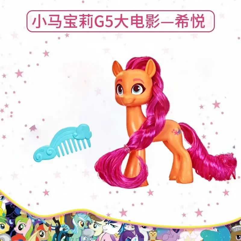 Hasbro My Little Pony G5 The Movie Pipp Izzy Sunny Dolls Long Haired with Comb Pony Model Girls Play House Toys Birthday Gifts