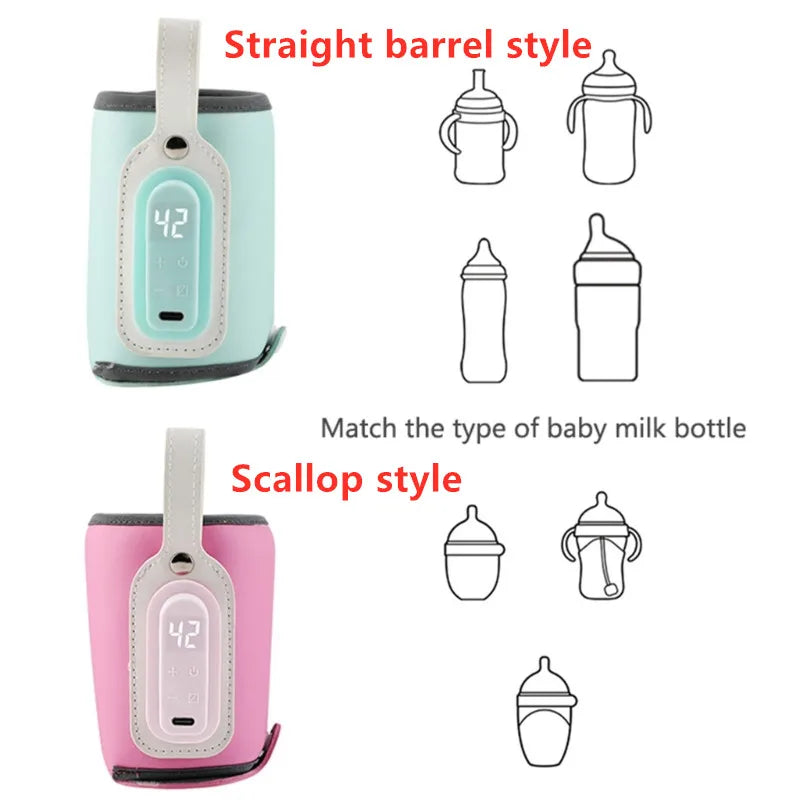 USB Charging Bottle Warmer Bag Insulation Cover Heating Bottle for Warm Water Baby Portable Infant Travel Feeding Accessories