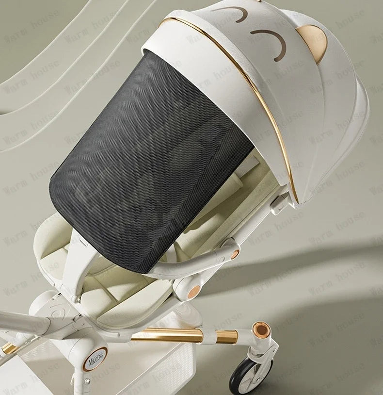 Lightweight High-view Baby Stroller Seat Can Be Rotated,Backrest Can Be Adjusted,Push Rod Can Be Adjusted Portable Baby Stroller