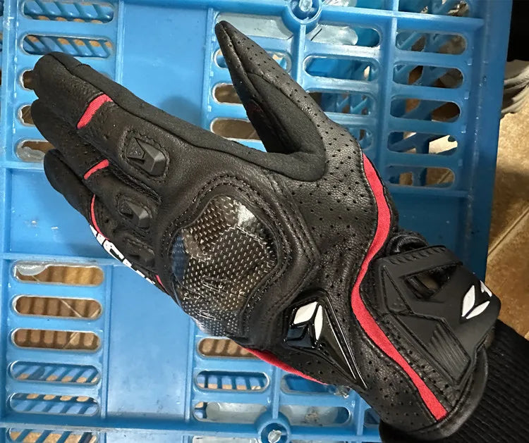 Motorcycle Gloves Genuine Leather Men's Motocross Racing Gloves RST390 391 Gloves Spring Autumn Touch Screen Guantes Moto