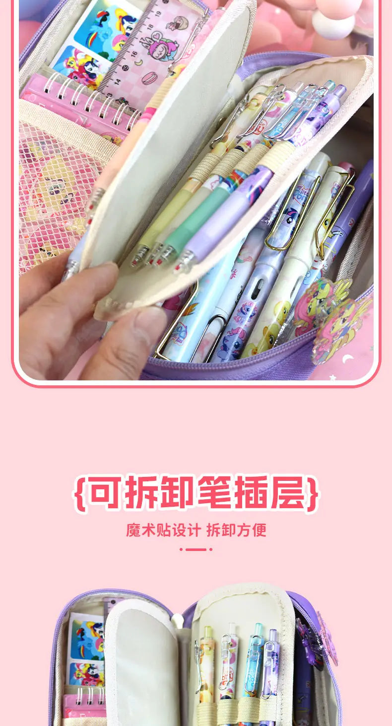 My Little Pony Twilight Sparkle Pinkie Pie Rainbow Dash Cartoon Cute Large Capacity Portable Stationery Box Password Pencil Box