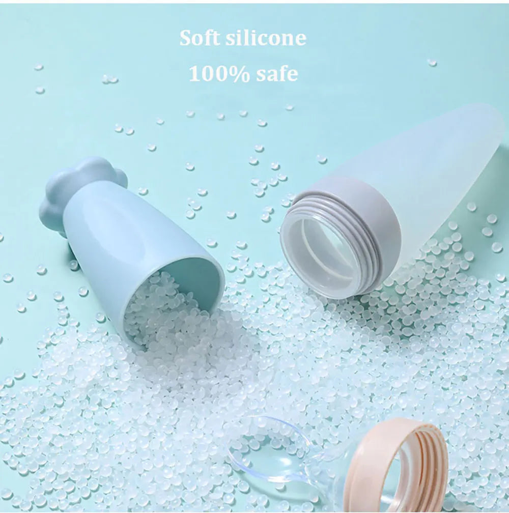 Infant Baby Squeezing Feeding Bottle Baby Silicone Baby Feeding Spoon Vegetable Fruit Feeding Spoon Rice Cereal Bottle Baby Dish