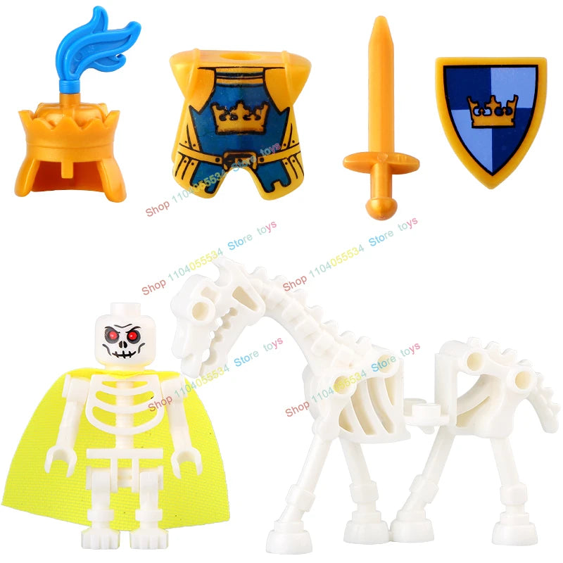 AX9815 AX9816 Medieval Knight Skeleton Knight Shield Spear Armor Building Block bricks Weapons Accessories Puzzle Toys