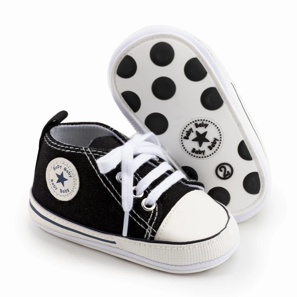High Tops Baby Soccer First Walkers Classic Canvas Casual Sneakers Cotton Soft Anti-slip Sole Fashion Versatile Sports Style