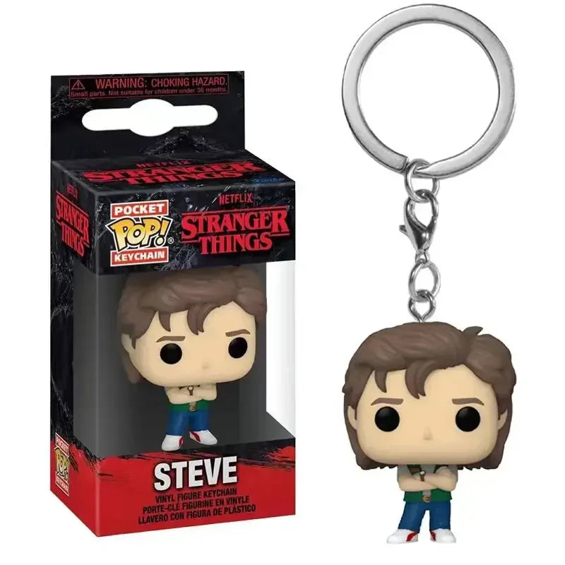 Funko Pop Pocket Pop Keychain Stranger Eleven Robin Barb Steve Dustin Key Ring Chain Model Toy Adults Children Gift Toys