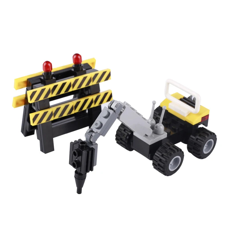 City Food Street View Vendor Hot dog Roadside Stand Building Blocks Ice Cream Newsstand Flower Shop Trash Can Toilet Bricks Toys