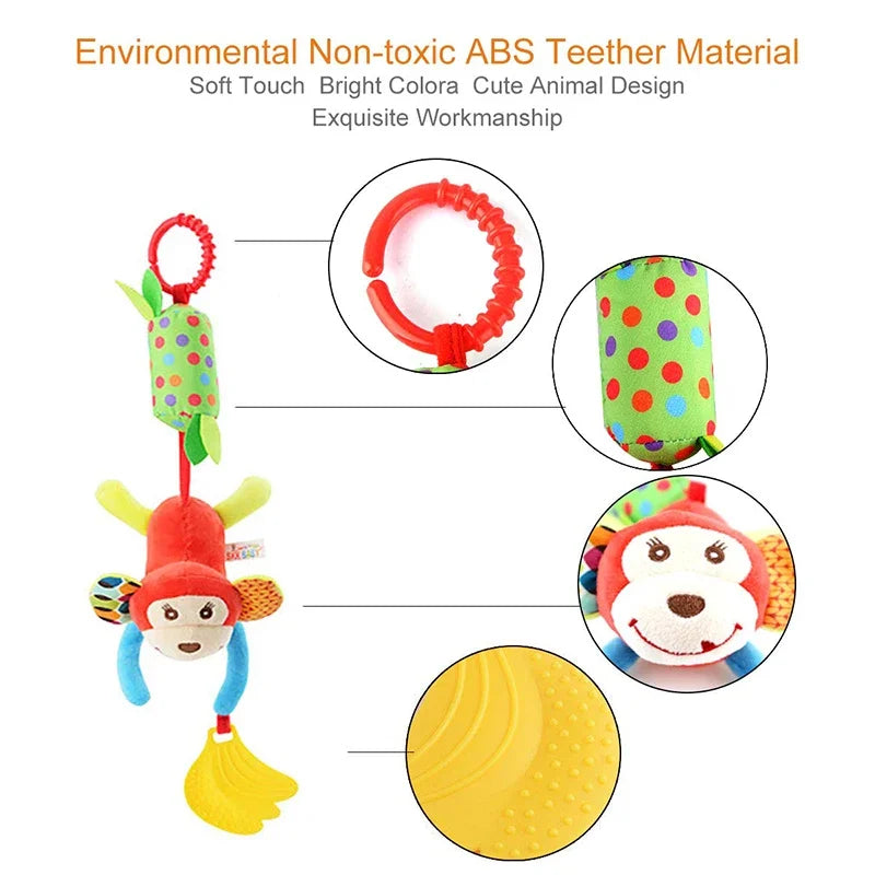 Hanging Rattles Soft Toys suitable for Car Seat, Stroller, Crib