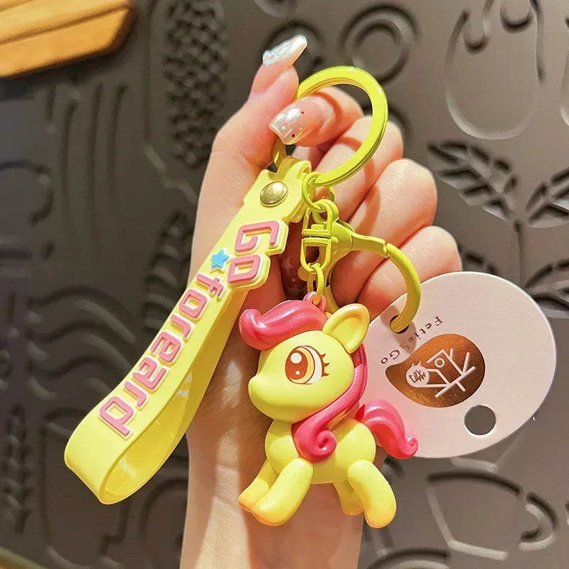 My Cartoon Little Pony Cute Keychain Children Fashion Jewellery Backpack Pendant Decoration Metal Key Ring Children Gifts