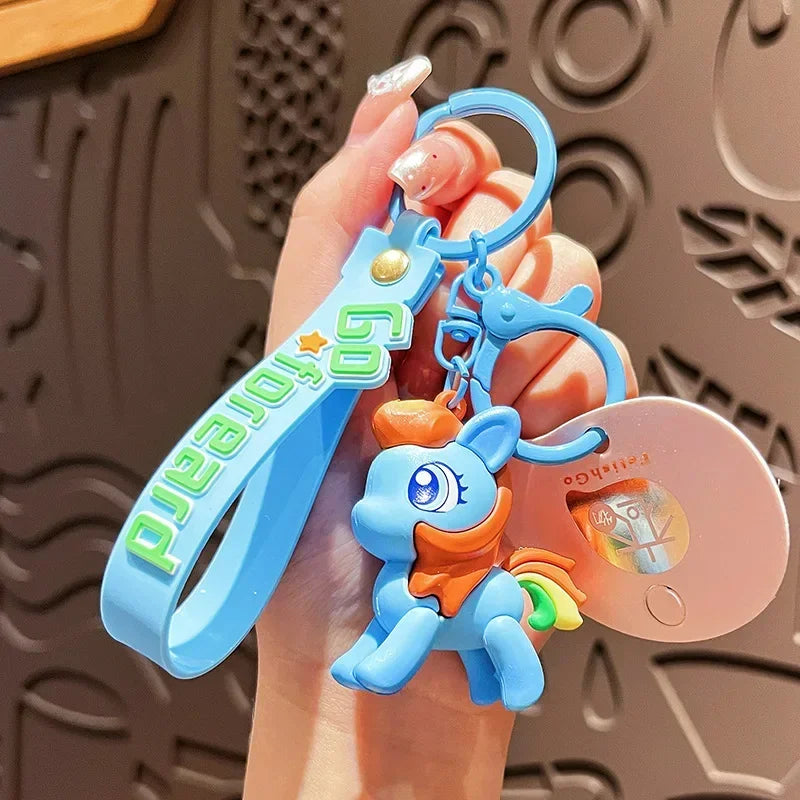 My Cartoon Little Pony Cute Keychain Children Fashion Jewellery Backpack Pendant Decoration Metal Key Ring Children Gifts