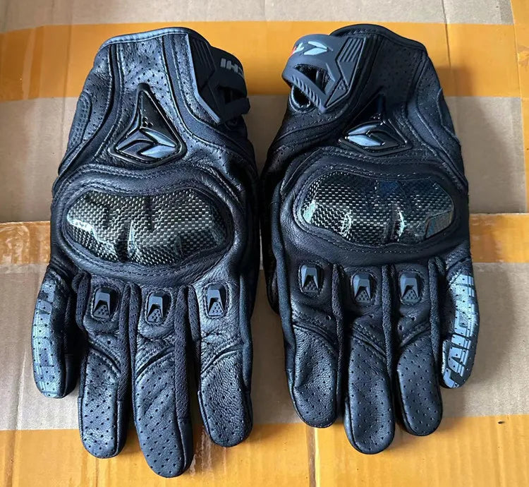 Motorcycle Gloves Genuine Leather Men's Motocross Racing Gloves RST390 391 Gloves Spring Autumn Touch Screen Guantes Moto