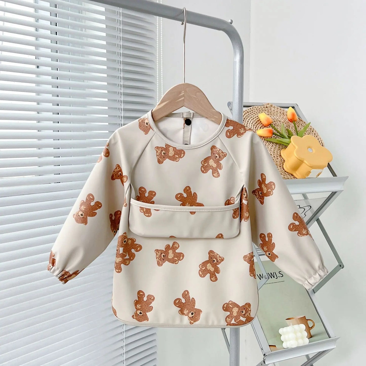 Cute Baby Bibs Toddler Baberos Bavoir Waterproof Long Sleeve Apron Cartoon Animals Children Feeding Smock Bib Baby Stuff 0-5Y