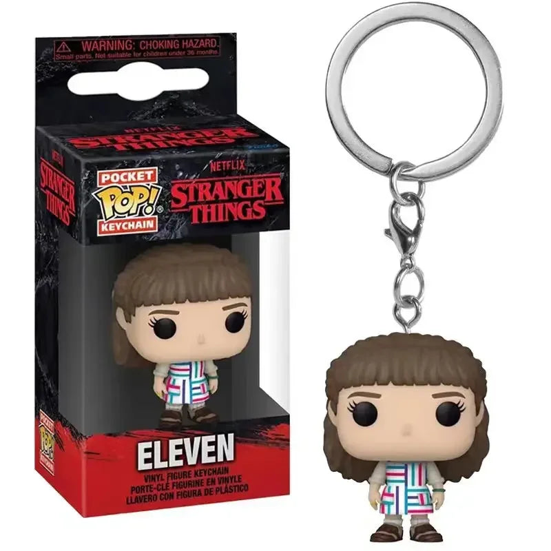 Funko Pop Pocket Pop Keychain Stranger Eleven Robin Barb Steve Dustin Key Ring Chain Model Toy Adults Children Gift Toys