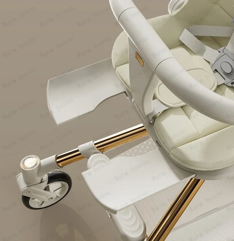 Lightweight High-view Baby Stroller Seat Can Be Rotated,Backrest Can Be Adjusted,Push Rod Can Be Adjusted Portable Baby Stroller