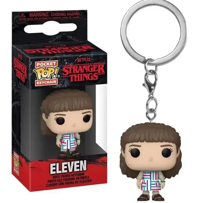 Funko Pop Pocket Pop Keychain Stranger Eleven Robin Barb Steve Dustin Key Ring Chain Model Toy Adults Children Gift Toys