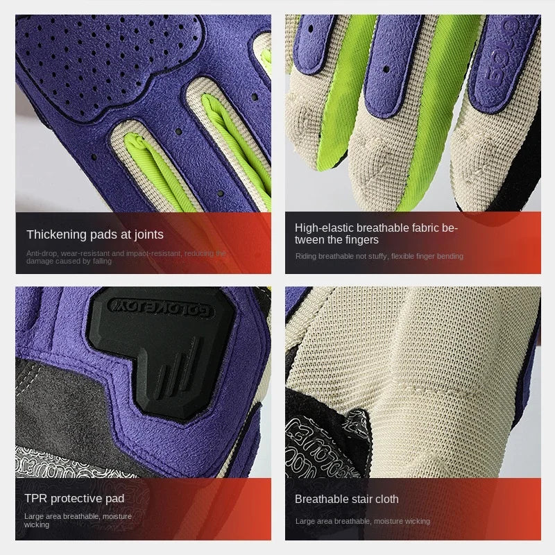 Summer Breathable Motorcycle Gloves Touch Screen Men Women MTB Bike Gloves Macaron Color Motorbike Riding Bicycle Gloves