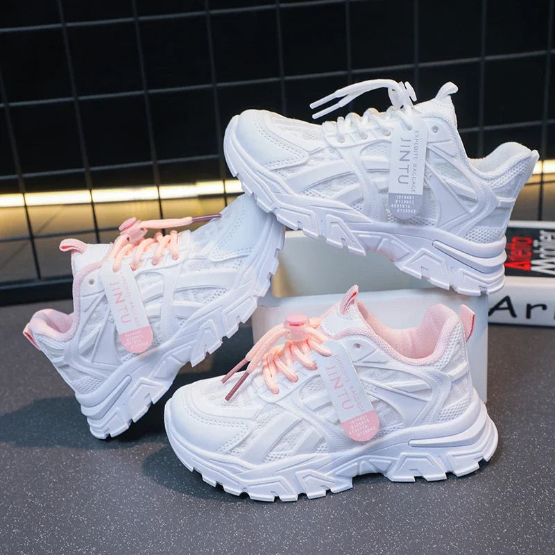Girls Sneakers 2025 Children Casual Shoes Mesh Platform Designer Tennis Sneaker 6 To 12 Years Kids Sports Shoe for Girl