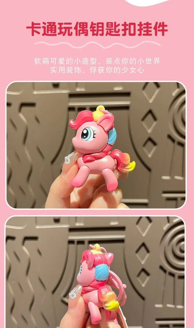My Cartoon Little Pony Cute Keychain Children Fashion Jewellery Backpack Pendant Decoration Metal Key Ring Children Gifts