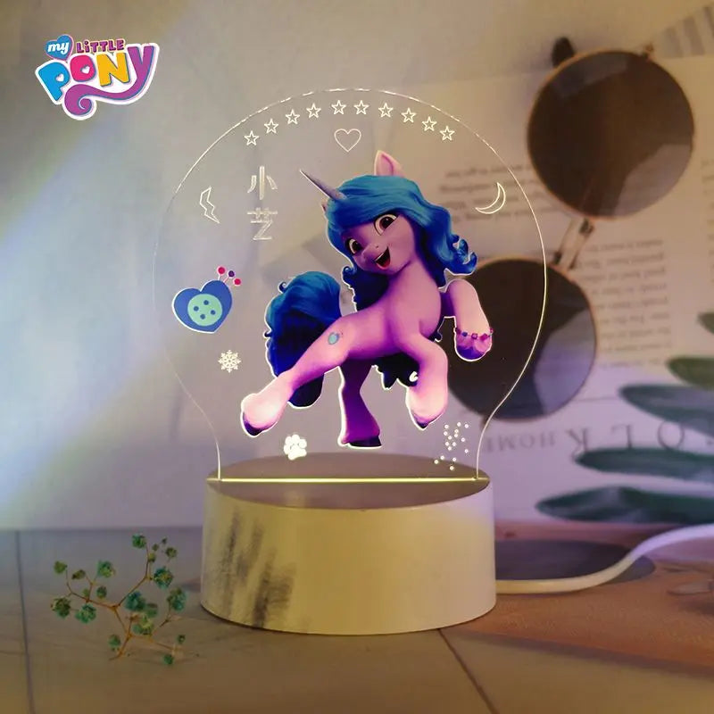 Hasbro My Little Pony Cartoon Pinkie Pie Twilight Sparkle Rainbow Dash Cartoon Anime Night Light Cute Children's Table Lamp Gift