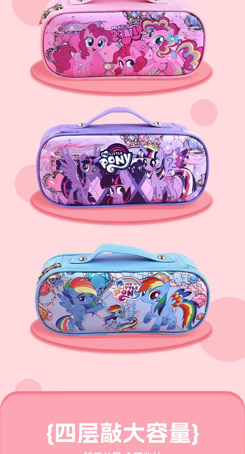 My Little Pony Twilight Sparkle Pinkie Pie Rainbow Dash Cartoon Cute Large Capacity Portable Stationery Box Password Pencil Box