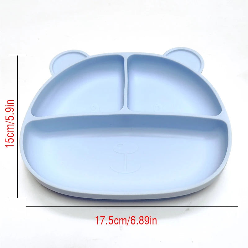 Gel dinner plate children eating tableware adsorption on the desktop fruit plate silicone supplement plate