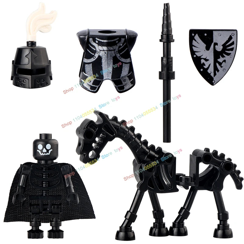 AX9815 AX9816 Medieval Knight Skeleton Knight Shield Spear Armor Building Block bricks Weapons Accessories Puzzle Toys