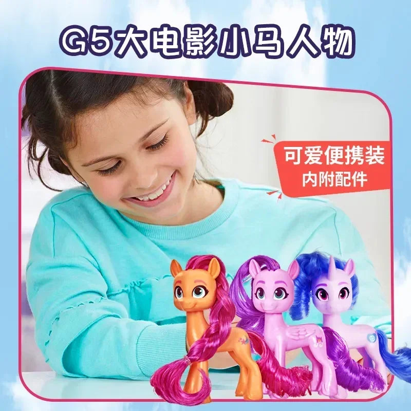 Hasbro My Little Pony G5 The Movie Pipp Izzy Sunny Dolls Long Haired with Comb Pony Model Girls Play House Toys Birthday Gifts