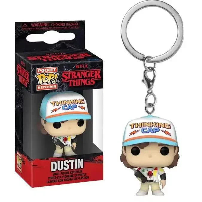 Funko Pop Pocket Pop Keychain Stranger Eleven Robin Barb Steve Dustin Key Ring Chain Model Toy Adults Children Gift Toys