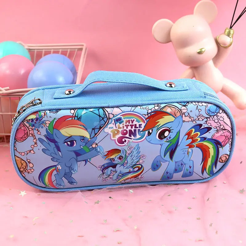 My Little Pony Twilight Sparkle Pinkie Pie Rainbow Dash Cartoon Cute Large Capacity Portable Stationery Box Password Pencil Box