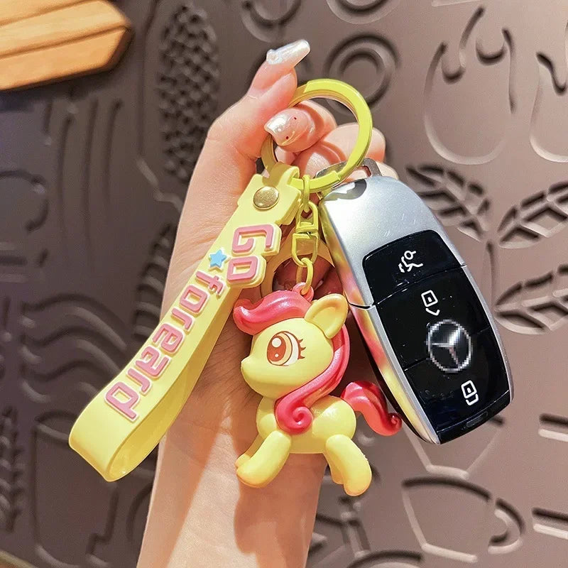 My Cartoon Little Pony Cute Keychain Children Fashion Jewellery Backpack Pendant Decoration Metal Key Ring Children Gifts